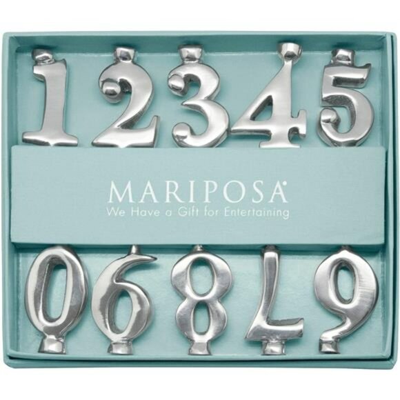 Silver number candle holder set aluminum candleholders for birthday party decor - Picture 3 of 8